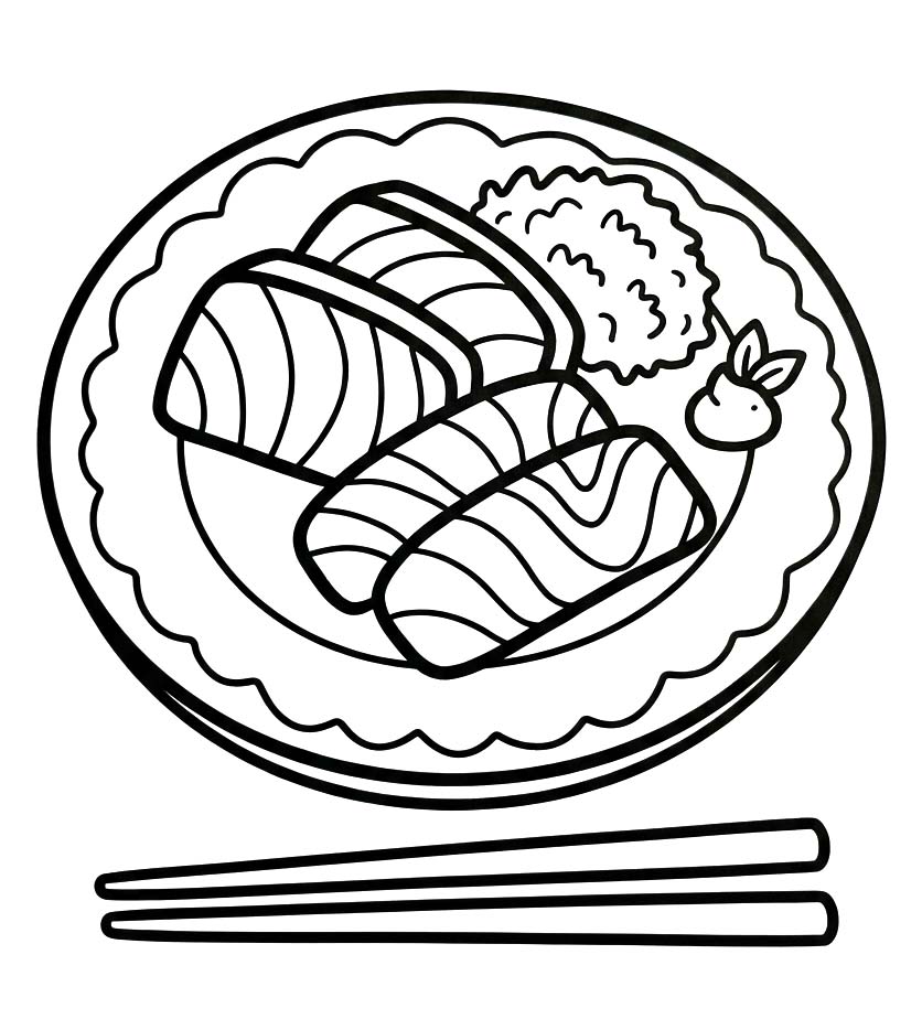 描画 刺身 印刷可能 ぬりえ