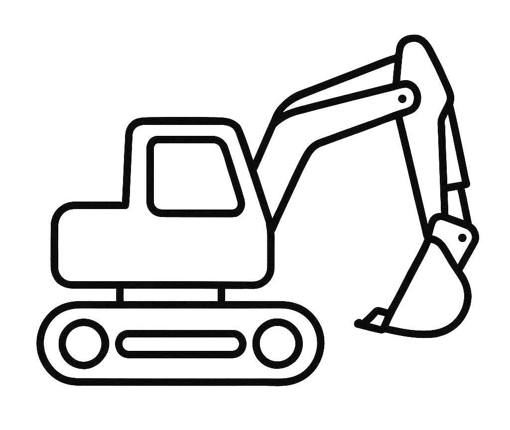 描画 ショベルカー 印刷可能 ぬりえ