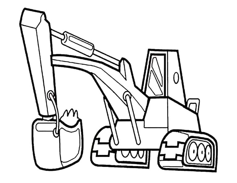 描画 ショベルカー 無料 ぬりえ