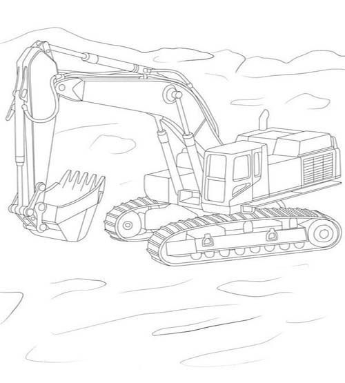 描画 ショベルカー ぬりえ