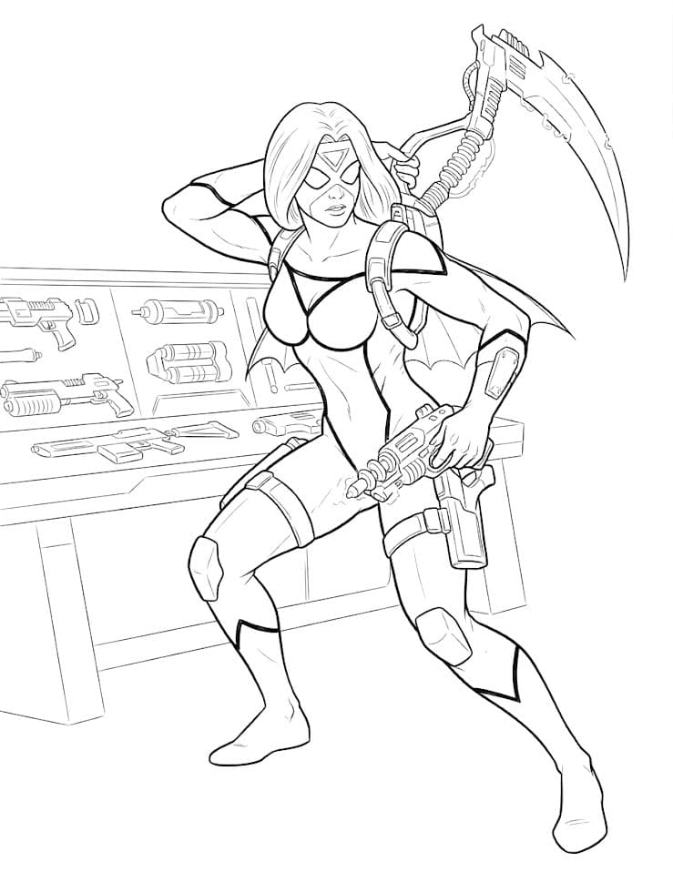 描画 スパイダーウーマン 無料 ぬりえ