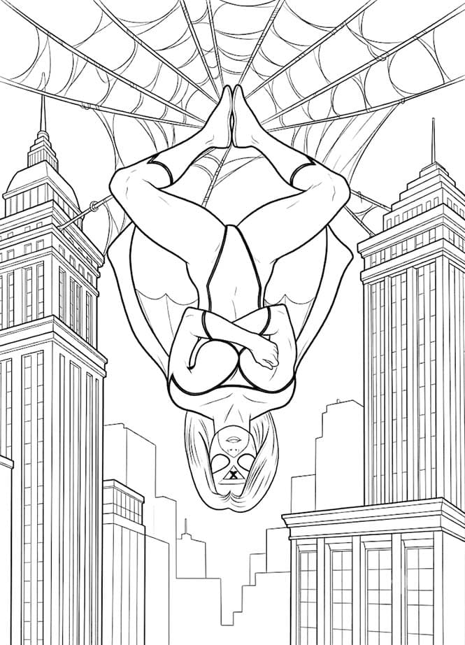 描画 スパイダーウーマン ぬりえ