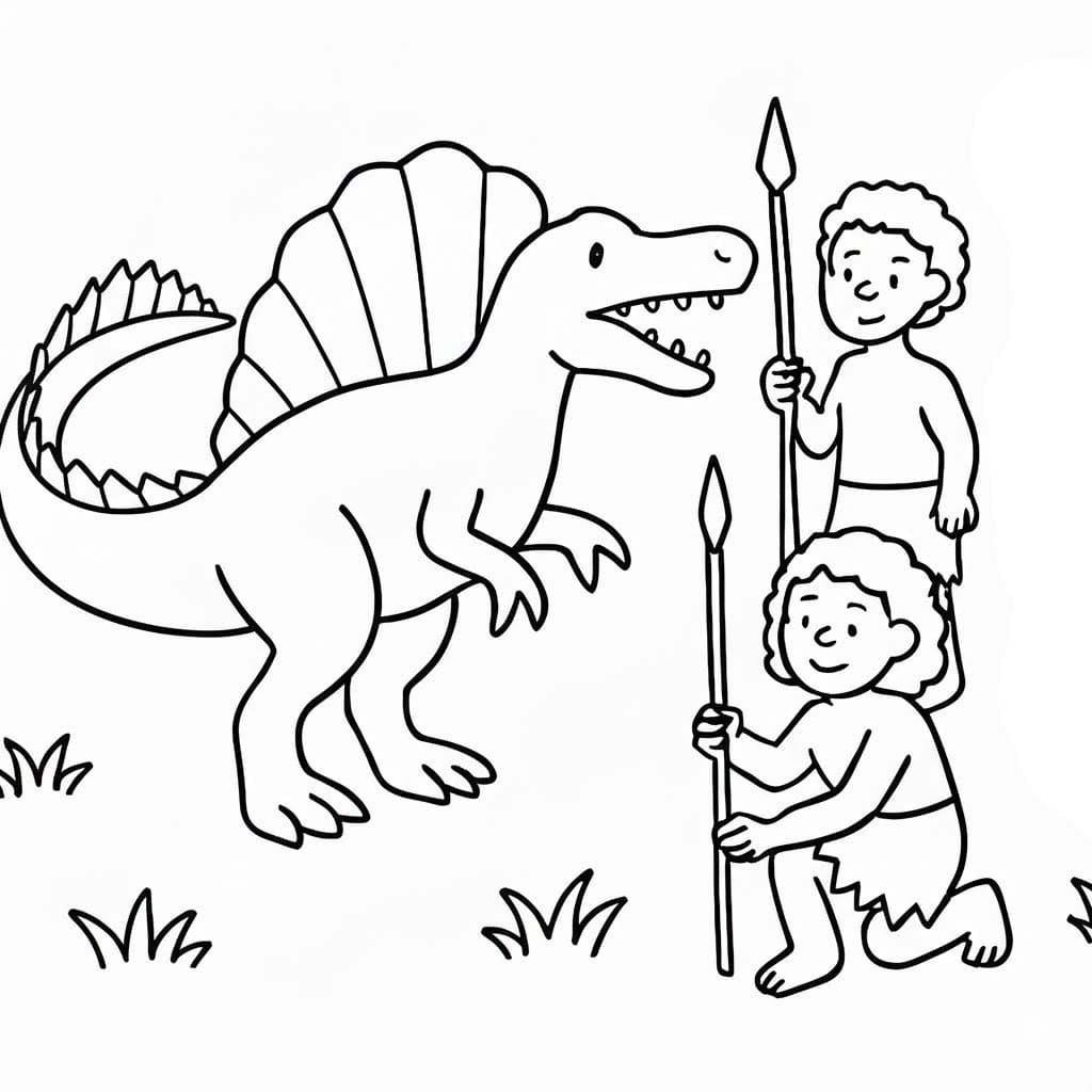 描画 スピノサウルス 印刷可能 ぬりえ