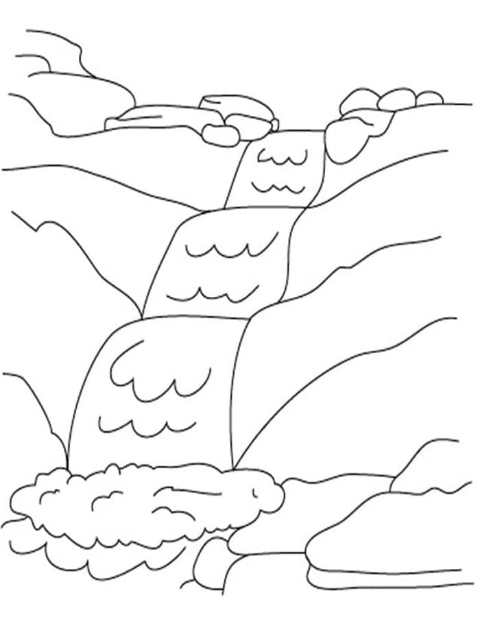 描画 滝 印刷可能 ぬりえ