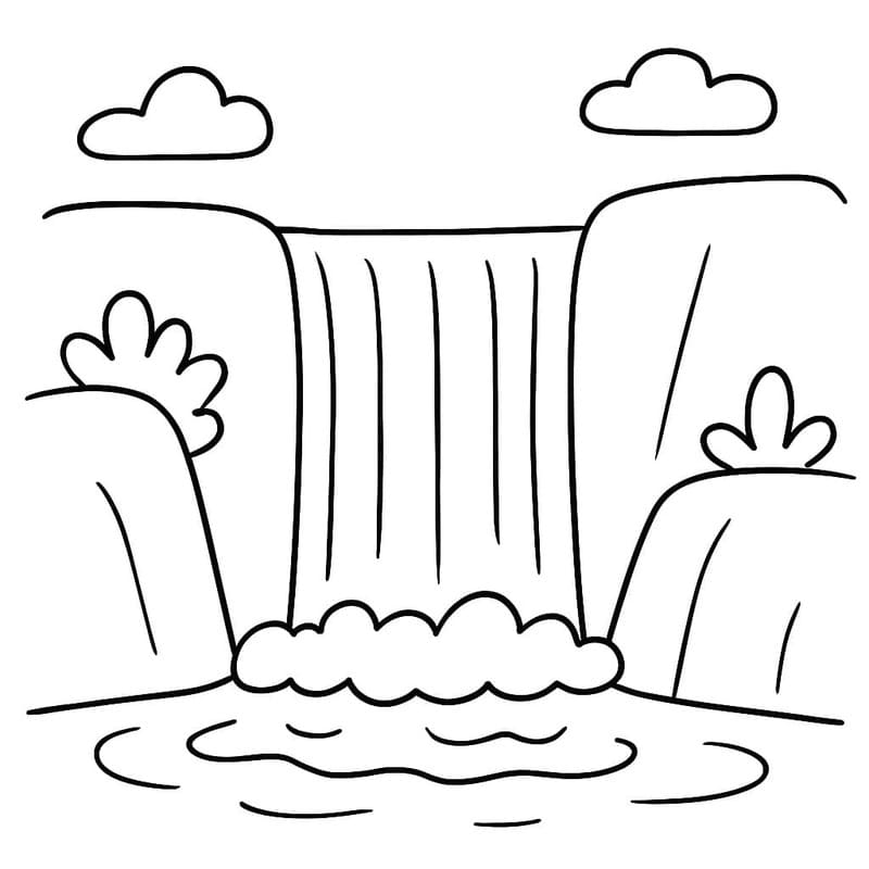 描画 滝 無料 ぬりえ