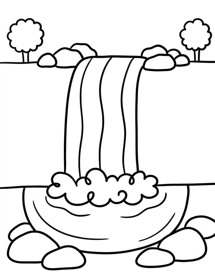 描画 滝 ぬりえ
