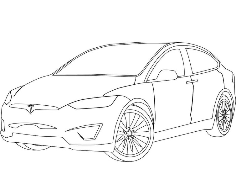 描画 テスラ 印刷可能 ぬりえ