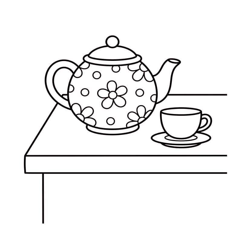 描画 ティーポット 無料 ぬりえ