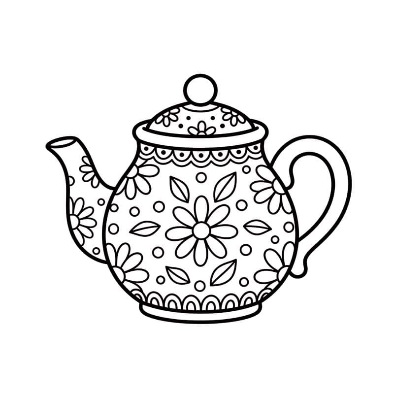 描画 ティーポット ぬりえ