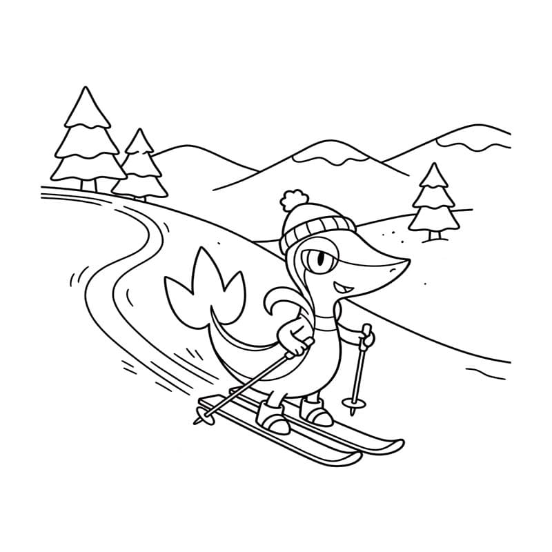 描画 ツタージャ 印刷可能 ぬりえ