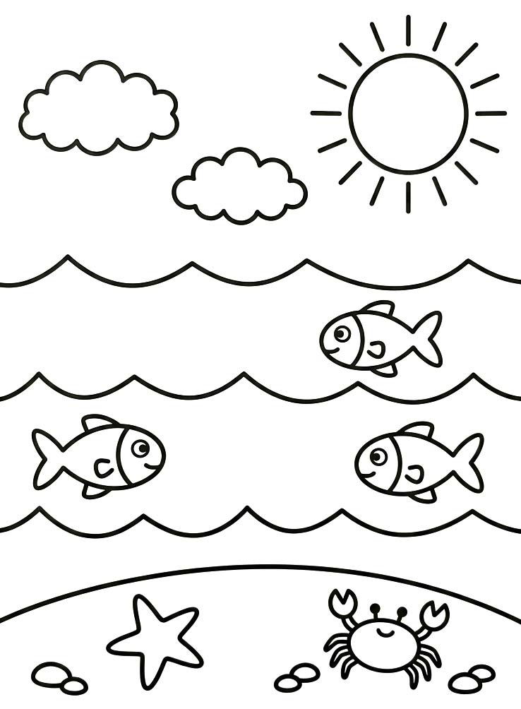 描画 うみ 無料 ぬりえ
