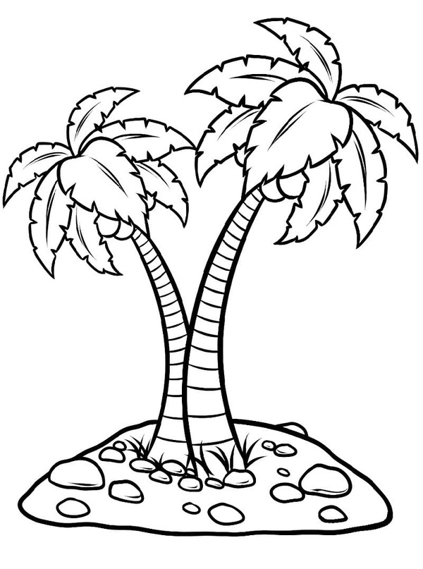 描画 ヤシの木 ぬりえ