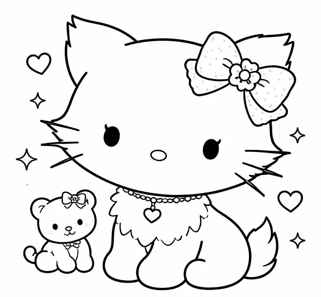 チャーミーキティ ドロー ぬりえ