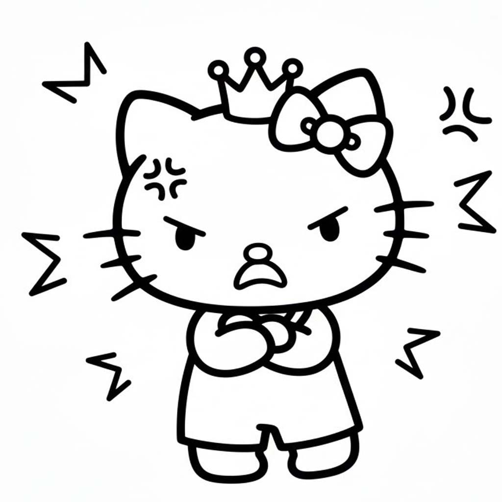 チャーミーキティ 怒り ぬりえ