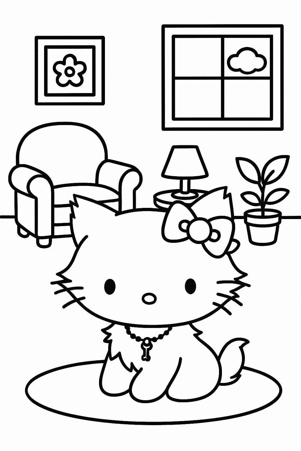 チャーミーキティ自宅で ぬりえ