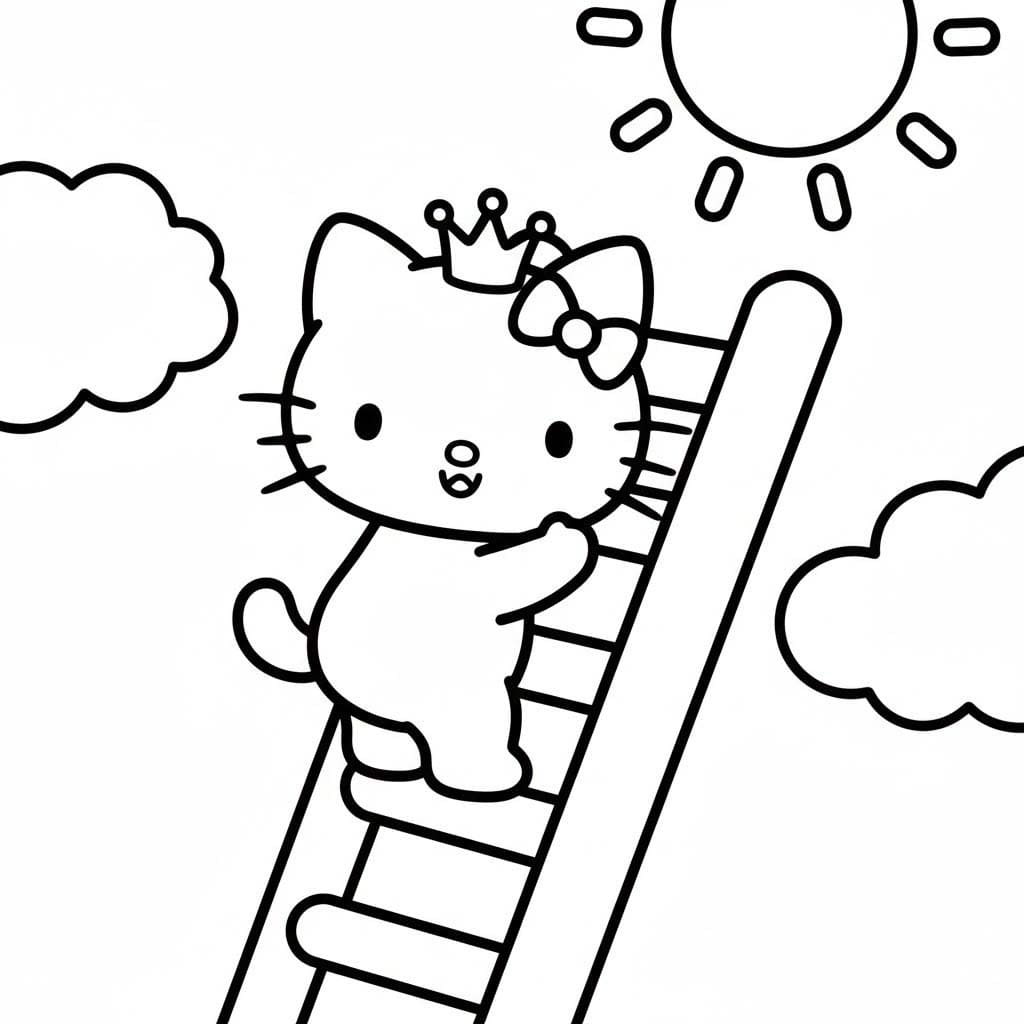 チャーミーキティ クライミング ぬりえ