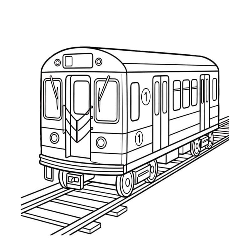 地下鉄 簡単 ぬりえ