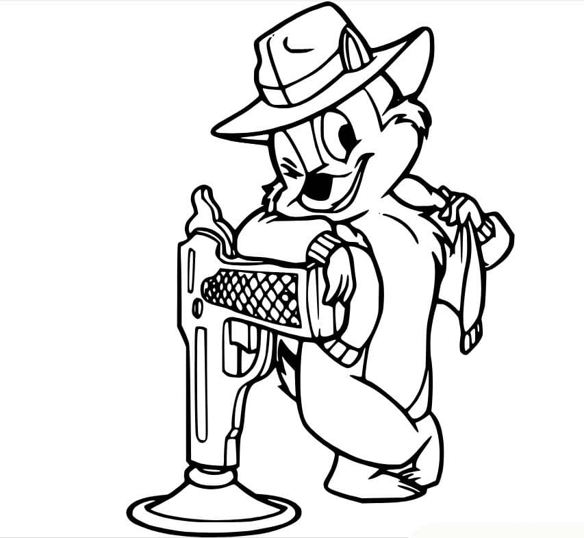 チップとデール 描画 ぬりえ