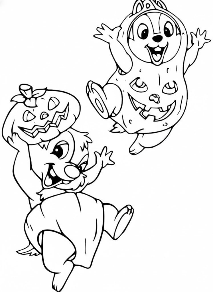 チップとデール 簡単 ぬりえ