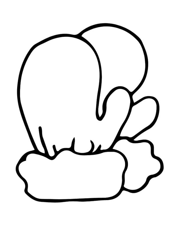 小さいミトン ぬりえ