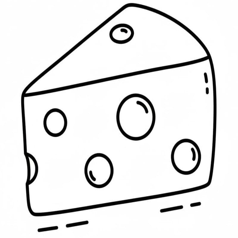 チーズ 印刷 ぬりえ