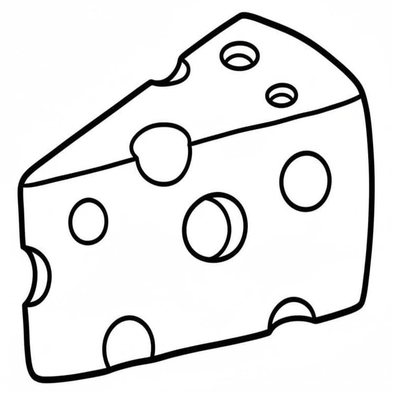 チーズ 基本的な ぬりえ