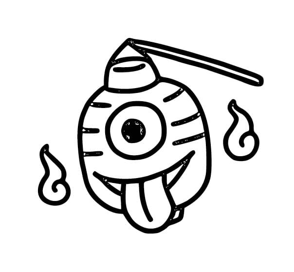 ちょうちんおばけ 簡単 ぬりえ