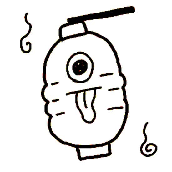 ちょうちんおばけ 単純 ぬりえ