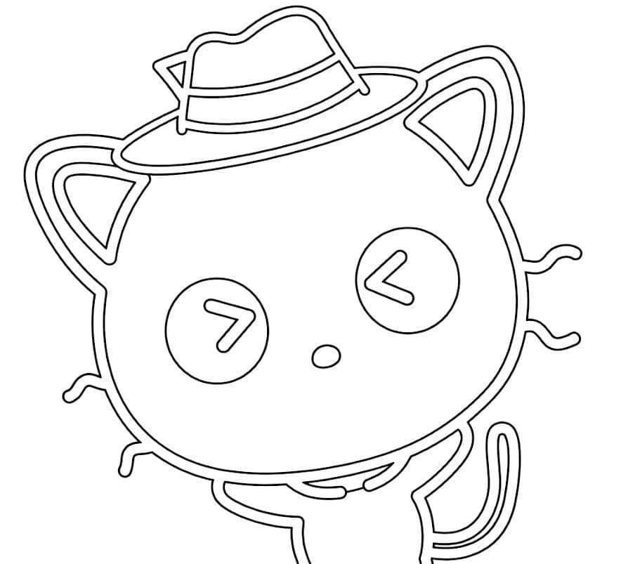 チョコキャット 描画 ぬりえ