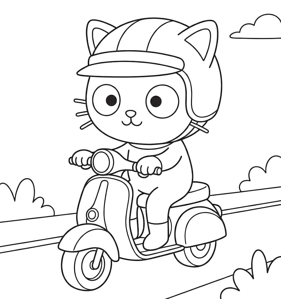 チョコキャット 印刷可能 ぬりえ