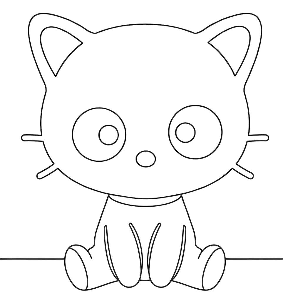 チョコキャット 簡単 ぬりえ