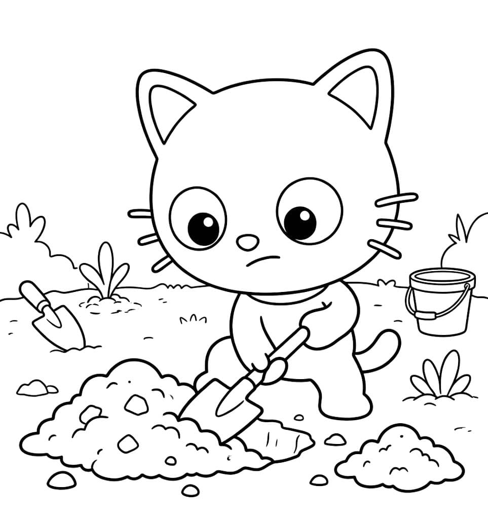 チョコキャット 無料 ぬりえ