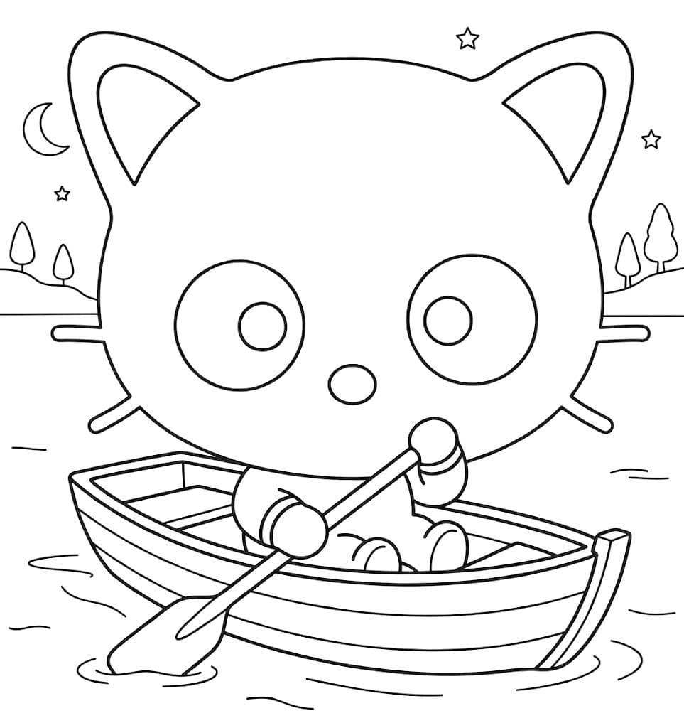 チョコキャット 単純 ぬりえ