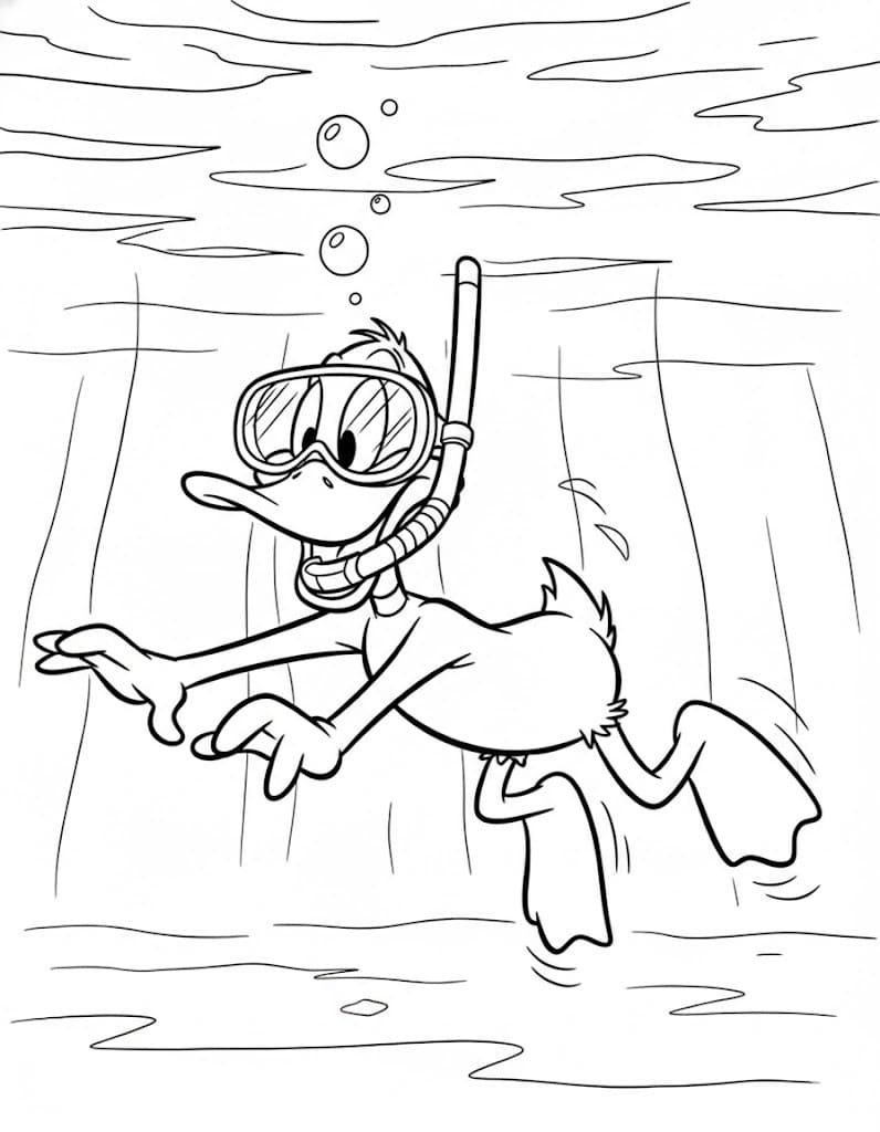 ダフィー・ダック 基本的な ぬりえ