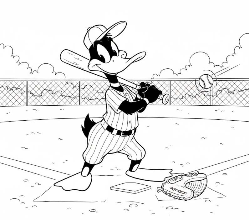 ダフィー・ダック単純 ぬりえ