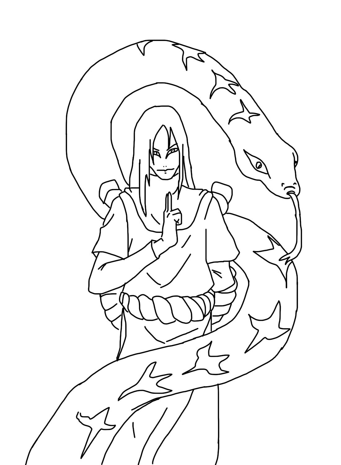 大蛇丸を描く印刷可能 ぬりえ
