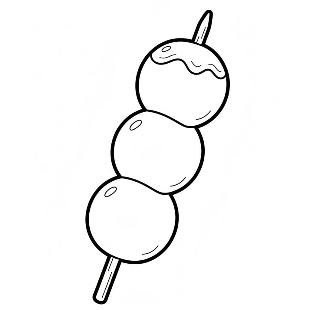 団子 描画 ぬりえ