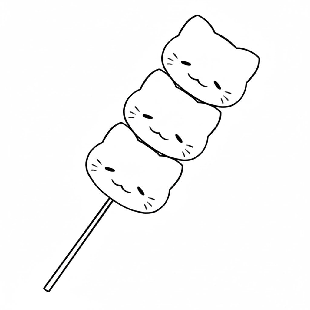 団子 印刷可能 ぬりえ