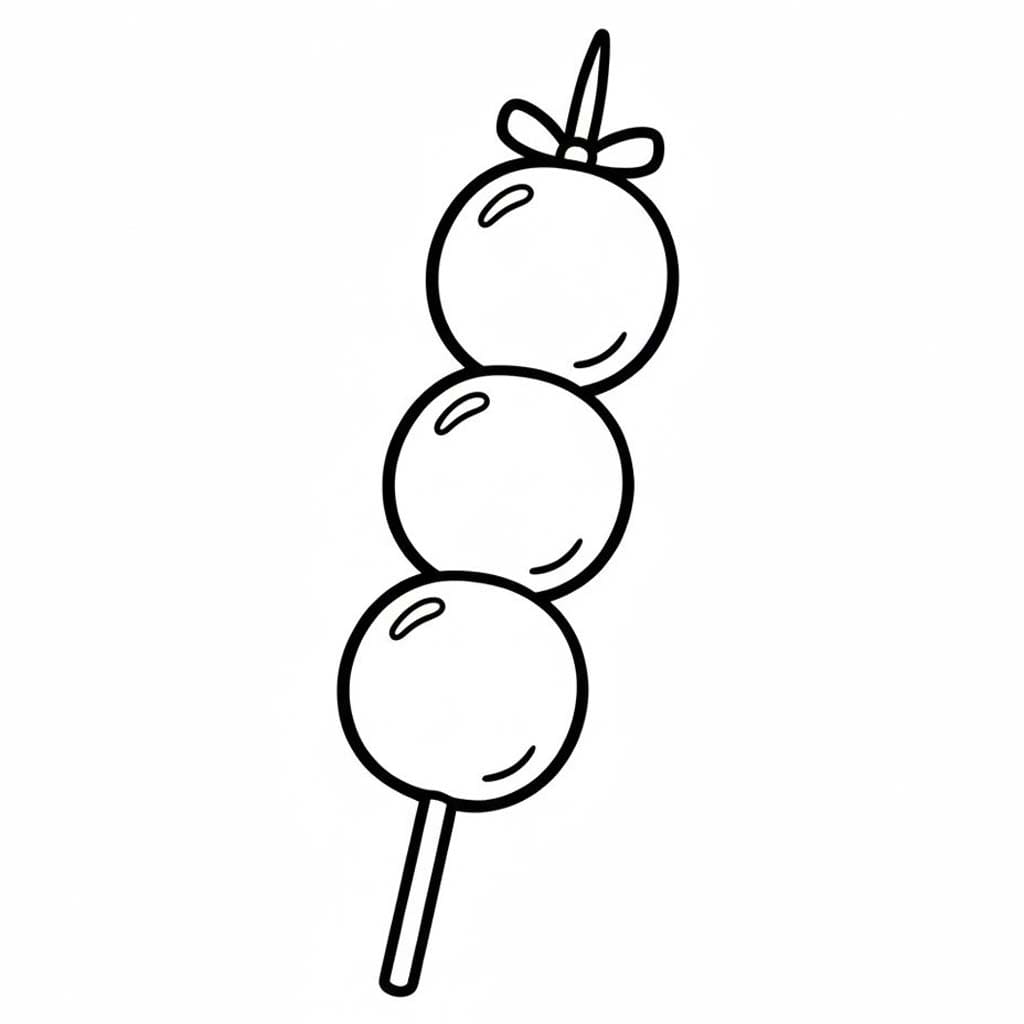 団子 印刷 ぬりえ