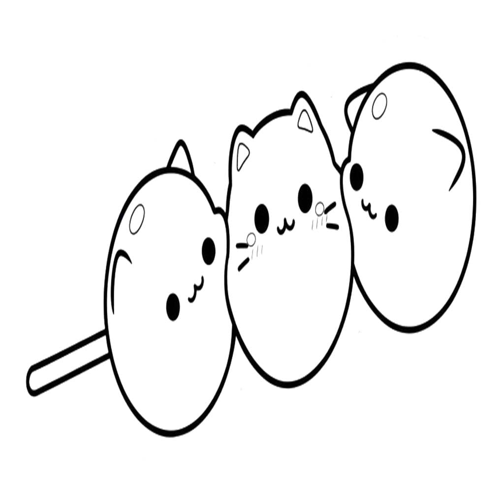 団子 簡単 ぬりえ