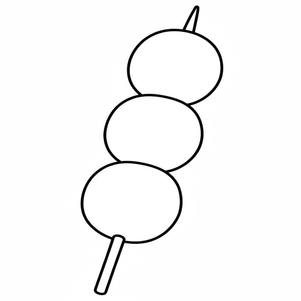 団子 基本的な ぬりえ