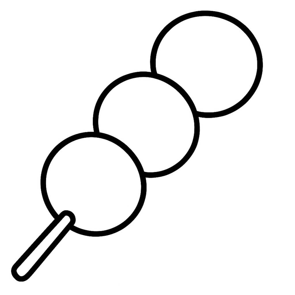 団子 単純 ぬりえ