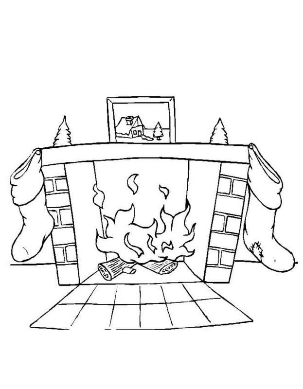暖炉 簡単 ぬりえ