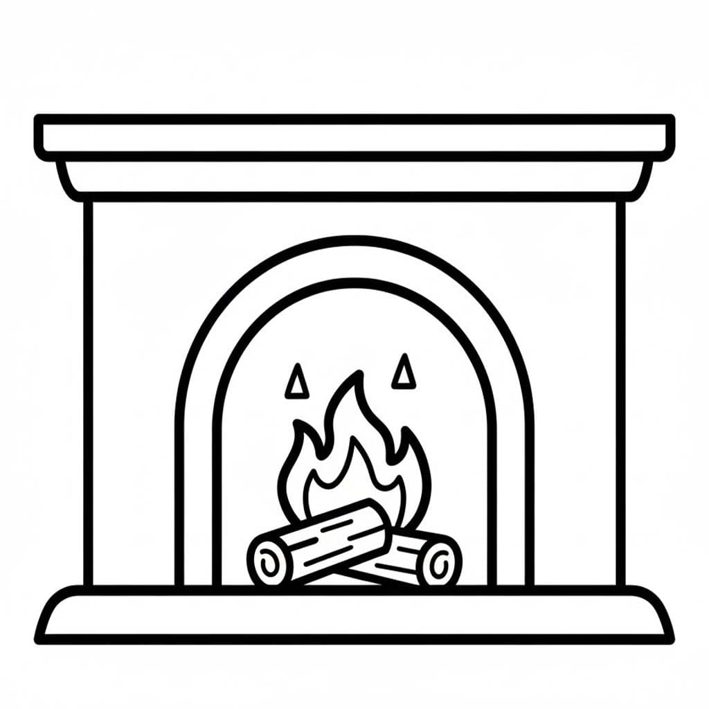 暖炉の灯 ぬりえ