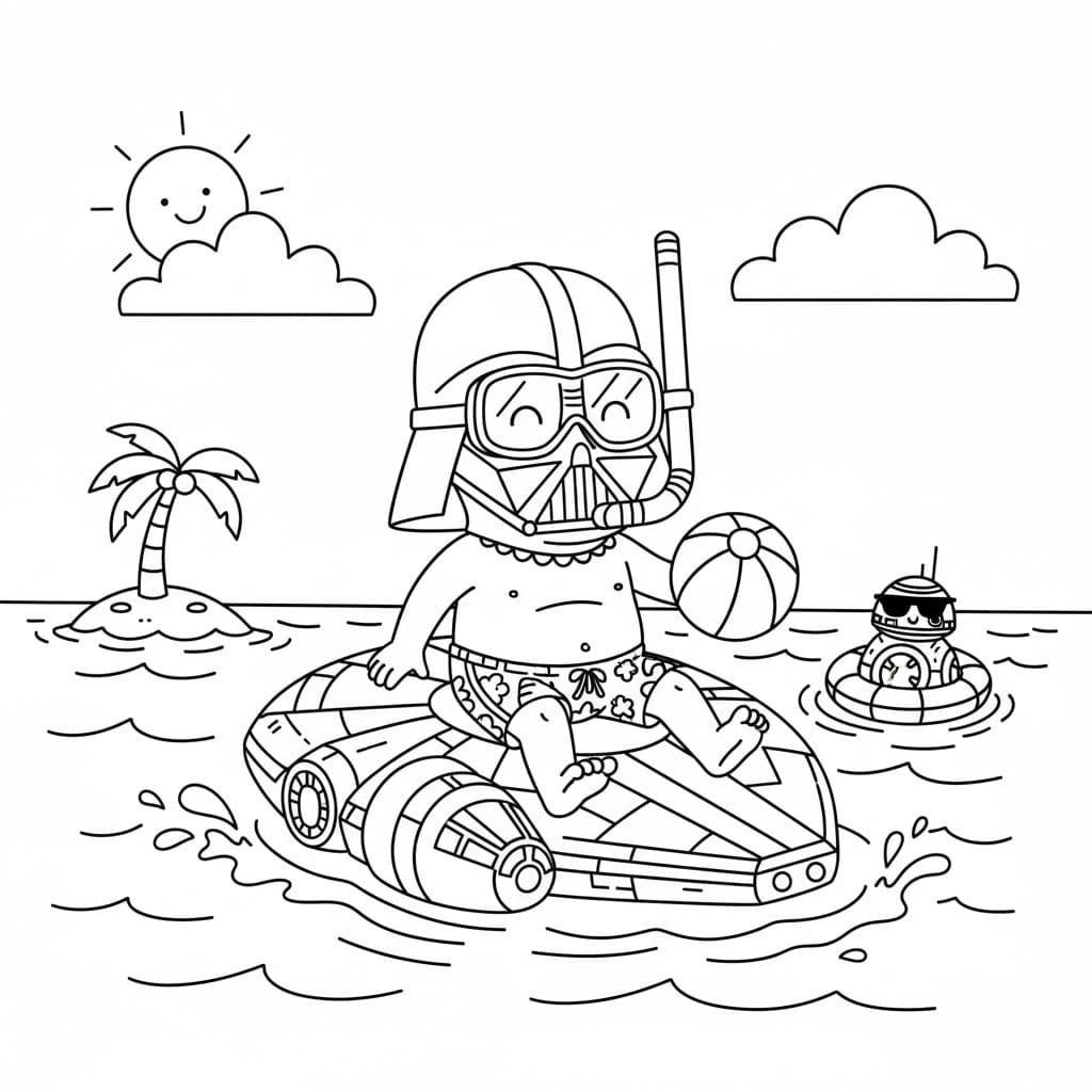 ダース・ベイダー 描く ぬりえ