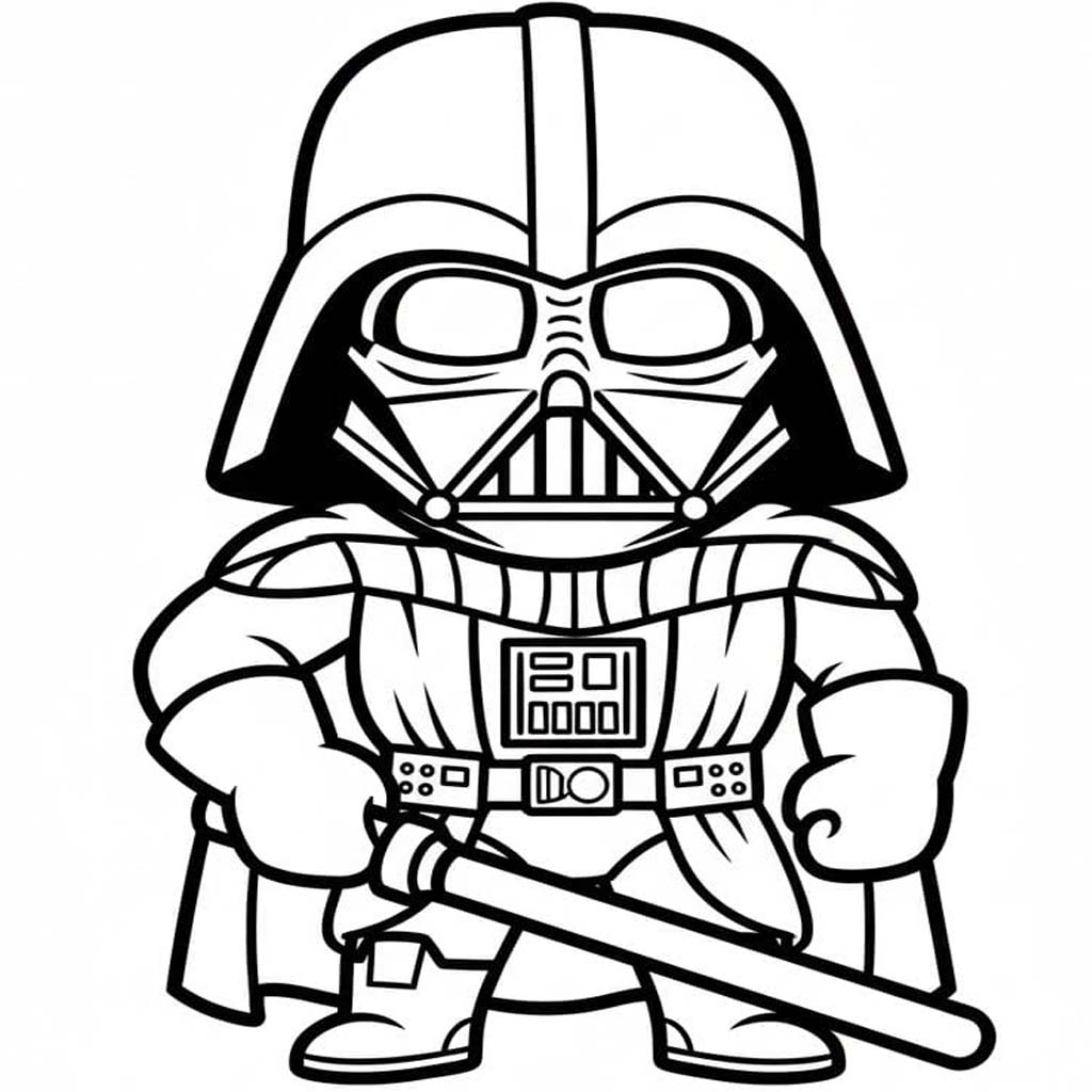 ダース・ベイダー 基本的な ぬりえ