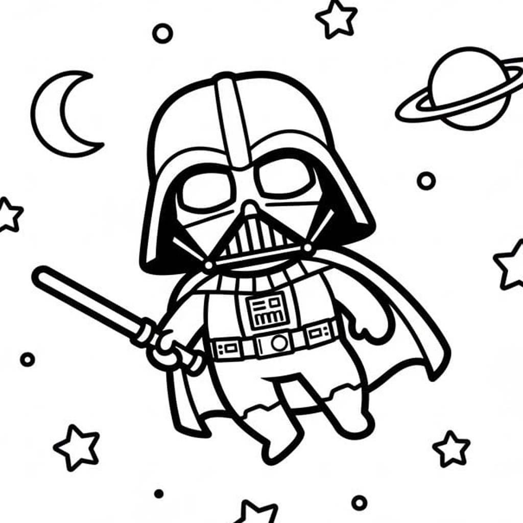 ダース・ベイダー 単純 ぬりえ