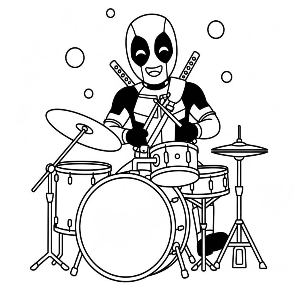 デッドプール 2 ぬりえ