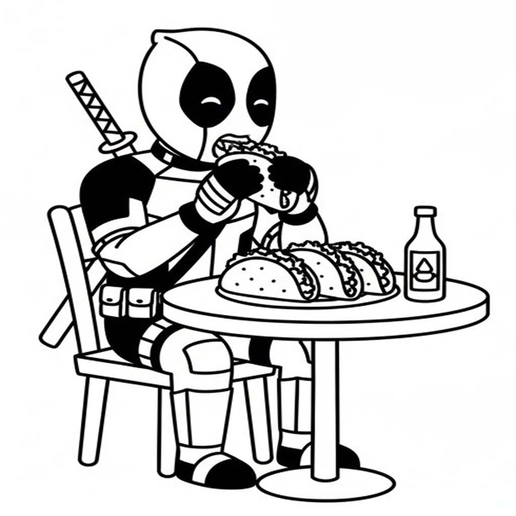 デッドプール 8 ぬりえ