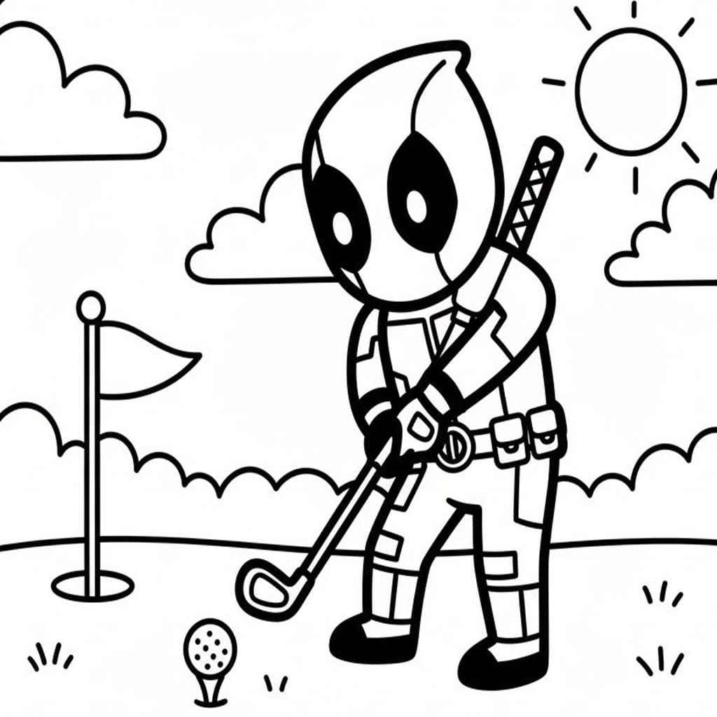 デッドプール 無料で ぬりえ